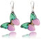 Pendientes Colgantes Hermoso Flor o Mariposa Forma Colección de Jardín Ligero ; Joyería para Mujer (Estilo 27 - Lila y Verde Menta)
