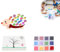 HJIAMA Tinta para Huellas 12 Piezas, Almohadillas de Tinta para Sellos Colores, Viene con 30 Tarjetas Dibujo para Estimular Creatividad, Tinta para Sellos para Pintar con Dedos, Scrapbooking