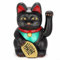 babominimer Chat porte-bonheur chinois qui agite la richesse - Alimenté par l'énergie solaire - Chat porte-bonheur mignon - Décoration d'intérieur - Maneki Neko - Noir