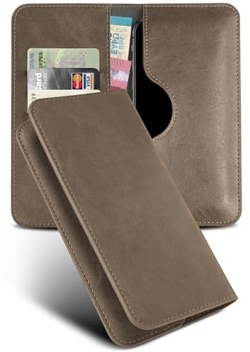 moex Purse Case für Samsung Galaxy Z Flip 6 Handytasche mit Geldbörse, Klapphülle aus PU Leder mit Kartenfach, Flip Case Schutzhülle 360 Grad Rundumschutz Booklet Lederhülle, Taupe