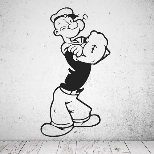 Wandtattoo Popeye, schwarz-matt (S - ca. 30cm x 16cm)