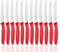 OPOLIA Frühstücksmesser Wellenschliff 12 Stück,Rot,Premium Edelstahl Tafelmesser, Tomatenmesser Scharf,Buttermesser,Brötchenmesser,Stabiler Kunststoffgriff,Spülmaschinenfest