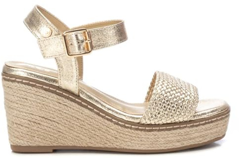 XTI - Sandalen Damen Gold - Bequeme und vielseitige Schuhe - Casual Mode - Modell 14382801 (Größe 37)
