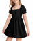 Tween Girls' Dresses Elegant Ruffle Sleeve Kids Dress for Girls Teenagers Ladies Casual Summer Dresses, Black 9-10 Years