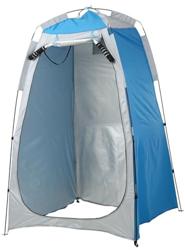 Cocoarm Portable Shower Tent Shower Toilet Tent Portable Shower Toilet Changing Tent Camping Shelter Tent with Zipped Window and Large Door (Blue & Grey)