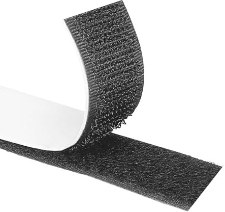 Wixovo Autoadesivo Nastro Adesivo 9m x 25mm, Feltro Nastro Adesivo, Nastro Hook & Loop Velcro per Riporre e Organizzare, Artigianato DIY (nero)