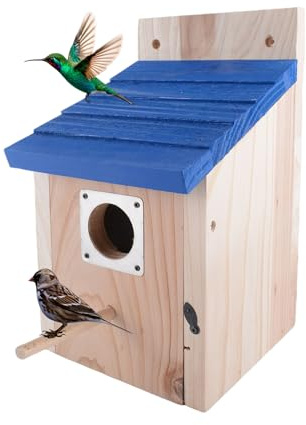 Robuste Nistkästen für Vögel, wetterfest und langlebig, nistkasten für vögel für draußen wetterfest,Nistkasten aus Massivholz für Vögel