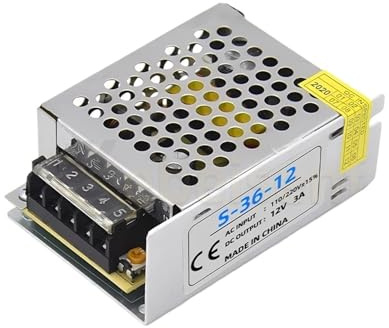 EFZRZYJ Schaltnetzteil aus Aluminium, AC-DC, 110 V, 220 V, AC auf DC, 12 V, 3 A, 36 W, leiser LED-Controller-Adapter