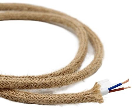 Braided Electrical Wire Hemp Rope Electrical Wire 2 Core 0.75mm² 5/10/20 Meters(10meter)
