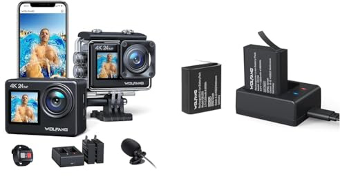 WOLFANG Action Cam GA200 4K24MP & Battery Charger Set
