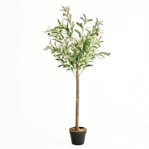 Bonerva | Olivo Artificial Nature 120 cm | Planta Artificial con Tronco Natural | Planta Decorativa para Interiores, Hogares, Oficinas, Negocios y Hoteles
