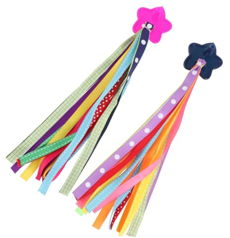 1 Paar Lenkerquasten Gewebe 24x4,75x3cm für Junge Mädchen | Tool Free Montage, Glänzende Regenbogenoptik, für Schulkinder und Outdoor Abenteuer, 1 Paar