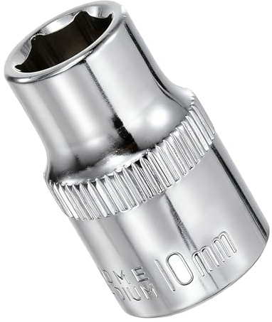 Youzzei 10mm Socket 3/8 Drive 6 Point Square Metric Socket Cr- V | Chrome Vanadium Steel 10mm Socket, 6-point Design, 3/8 Square drive, For Auto Repair, Mechanical Maintenance, DIY, Durable