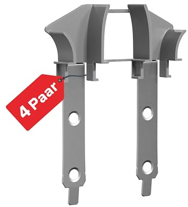 BAUHELD Einlauftrichter-Rolladen Universal Grau Einlaufbreite 17mm - 4 Paar | Made in Europe - An jeder Führungsschiene nutzbar - Optimale Rolladenführung, gleichmäßiger Lauf - Für Maxi Rollladen-Profile