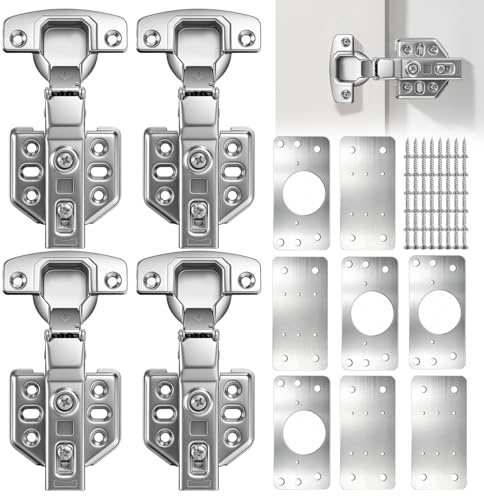 12PCS Schrankscharnier-Set 304 Topfscharnier Topfband Softclose Scharnier