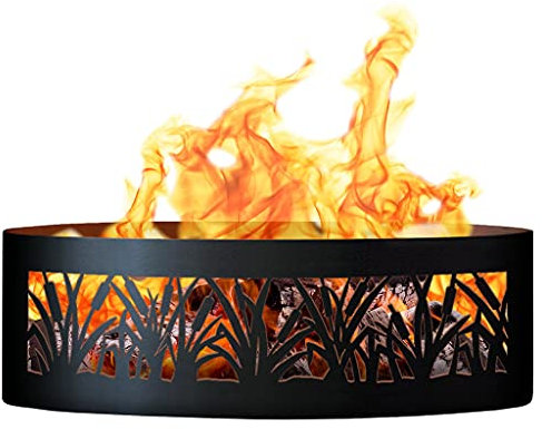 Quality Brand Company Fire Ring Fire Pit – PD Metall cfr00948 – Cattail Fire Ring – 121,9 cm – Schwarz