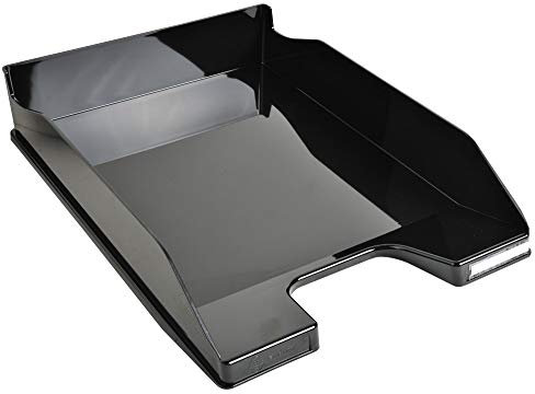 Exacompta 113214D Premium Briefablage Combo Midi DIN A4. Idealer Briefkorb für Ihre Organisation. Robuster und stapelbarer Ablagekorb schwarz glänzend
