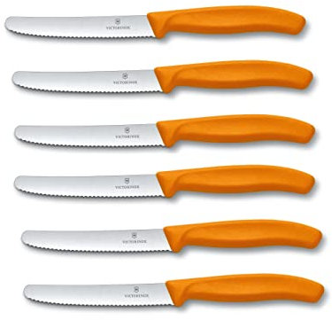 Victorinox Swiss Classic - Juego de 6 cuchillos de mesa (naranja)