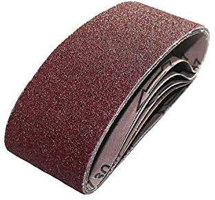 Lot de 25 bandes abrasives en tissu 100 x 610 mm, pour ponceuse à bande, grains 40/60/80/120/180