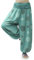 Gloop Damen Pumphose Haremhose Freizeithose Sommerhose Hose in Blumen Muster oder UniFarben HS201721, Seegrün 13024a30, XL/XXXL