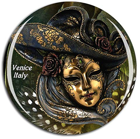 Weekino Karnevalsmaske Venedig Kühlschrankmagnet 3D Kristallglas Touristische Stadtreise City Souvenir Collection Geschenk Starker Kühlschrank Aufkleber