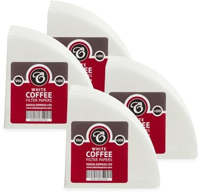 EDESIA ESPRESS - Kaffeefilterpapier - Weiß - V01-400 Stück - kompatibel mit Hario 01