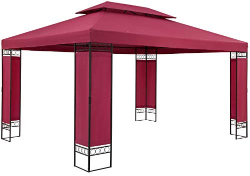 Casaria Pavillon Elda 3x4m métal Toile Hydrofuge Protection UV 50+ Tente de réception tonnelle de Jardin pergola mobilier extérieur Amarante