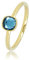 My Bendel Ring Gold mit quadratischem blauem Glasstein- Stylischer Ringe für Damen - Bleibt schön und Verfärbt nicht - Stapeln Ringe - mit Luxuriösen Geschenkverpackung