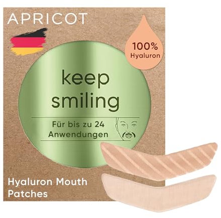 APRICOT Beauty “Keep Smiling” Faltenpflaster für Nasolabialfalten I Facial Patches zum Glätten von Lippenfalten, mit Hyaluron I Anti Falten Pflaster 24 Stk I Anti Wrinkle Patches Faltenpflaster