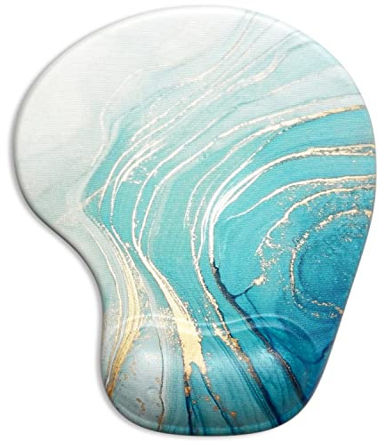 ITNRSIIET Mauspad, ergonomisches Mauspad mit Handgelenkstütze, Gel-Mauspad mit Handgelenkauflage für Laptop, Mauspad mit rutschfester PU-Basis für Büro & Zuhause, jährlicher Ring-Marmorierung