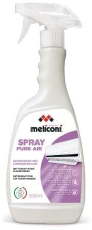 Meliconi Spray Pure Air-Detergente, rimuove la Polvere e residui da filtri e Altri componenti del condizionatore Adatto Anche per Pompe di Calore e depuratori d'Aria. 500ml, Bianco