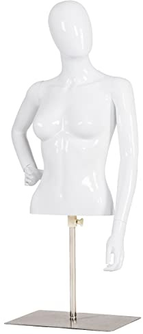 TANGZON Mannequin Torso, Height Adjustable Tailor's Dummy with Rotatable Head, Arms & Heavy Duty Iron Base Stand, Dress Form Display Manikin for Shop Window (Female)