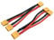 XT-60 Paralleler Y-Splitter-Batterieanschluss, 12 AWG-Kabel, Doppel-Verlängerung, Y-Splitter, Stecker auf 2 Buchsen, für RC-Quadcopte-Multirotoren, RC-Lipo-Akku, 2 Packungen