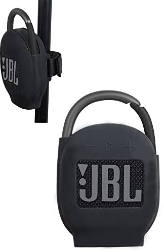 Custodia in silicone Hermitshell è adatta per JBL Clip 5/JBL Clip 4, impermeabile, altoparlante portatile (nero) (solo copertura in silicone)