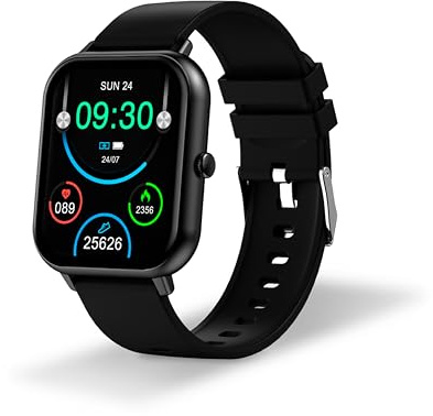 DCU TECNOLOGIC – Smartwatch mit gebogenem Glas PRO – anpassbarer 1,83-Zoll-High-Definition-Touchscreen – IP67 wasserdicht – 123 Sportmodi – Schwarz