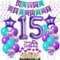 Deko 15. Geburtstag Mädchen, Luftballons 15 Geburtstag deko Mädchen lila, Geburtstagsdeko 15 Jahre Mädchen Dekoration, Ballon 15. Geburtstag Mädchen lila Tortendeko 15. Geburtstag deko Mädchen