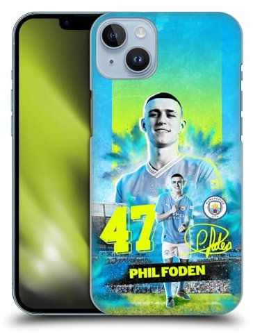 Head Case Designs Officially Licensed Manchester City Man City FC Phil Foden 2023/24 First Team Hard Back Case Compatible With Apple iPhone 14 Plus