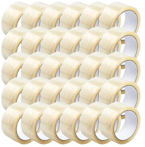 eurofolin Paket-Klebeband Transparent leise - 30 Rollen, 50mm x 66m, extra starkes Packband, Universalklebeband für Umzugs-Karton