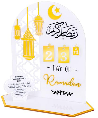 Zoyomax Ramadan Kalender, Ramadankalender Kinder | Eid Mubarak Adventskalender, DIY Ramadan Dekoration 30 Tage Countdown, Kalender für Zuhause