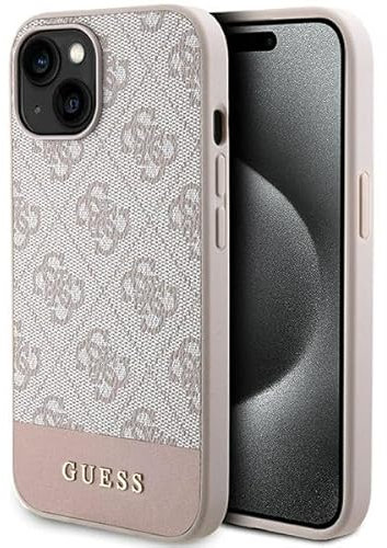 Guess GUHCP15SG4GLPI Hülle für iPhone 15/14 / 13 6.1 Rosa Hard case 4G Stripe Collection
