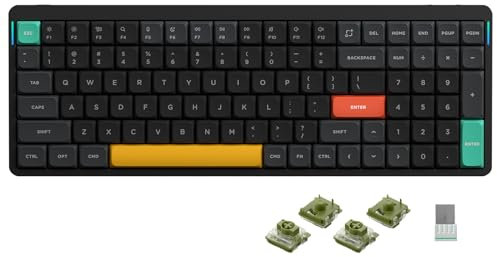 nuphy Air96 v2 Mechanical Keyboard QMK/VIA, 96% Low Profile Wireless Keyboard, Bluetooth 5.1, 2.4GHz and Wired Connection, Compatible with Windows and Mac OS - Basalt Black Switch Moss