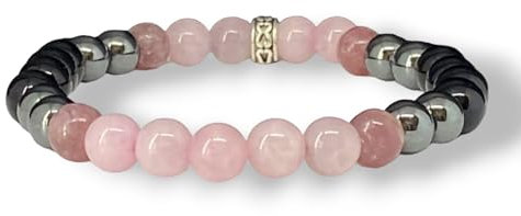 Healing Protection Bracelet Anxiety Relief Tourmaline Rose Quartz Hematite Lepidolite Gemstone Bracelet