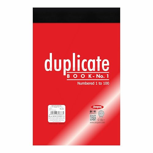 Anupam 14x22 cm Size Duplicate Book with Carbon & Index Ruled Sheets Pad for Replicate, Record, Organize and Work Order Receipt Book (Size : 1, Pack of 1)