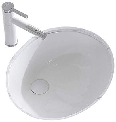 Standwaschbecken, Badezimmerwaschbecken, Keramik-Unterbauwaschbecken, Einbauwaschbecken, ovales Waschbecken, Badezimmerbalkonwaschbecken, Geschenk