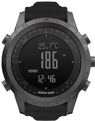 CakCity Military Tactical Watch for Men - Outdoor Sports Watch with Compass, Barometer, Altimeter, and Step Counter - Hiking Digital Wrist Watch, silicone, Casual