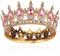 AROWRO Krone Mädchen Damen Voll Runde Braut Diadem Kristall Königin Krone Barock Tiara Sparkly Pink Strass Prinzessin Kostüm Hochzeit Prom Geburtstag Pageant Party Tortenaufsatz Karneval Kopfschmuck