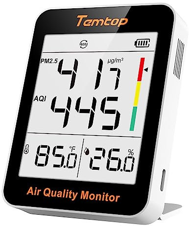 Temtop Monitor de calidad del aire PM2,5 Monitor S1-up