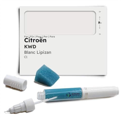 Genuine Colors Lackstift Blanc LIPIZAN KWD für Citroën Weiß C1