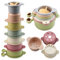 BERYLED Juguete Tazas Apilables Bebés de 6 12 18 Meses, 7 Piezas, Juguetes para Construir 2 en 1 Horizontal y Vertical, Torre de Baño, Arena, Playa, Piscina, Vasos Montessori Educativo Regalo 1 Año