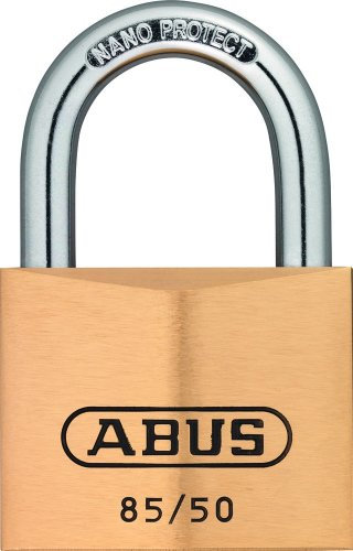 ABUS Vorhängeschloss Messing 85IB/50 gl.-2726 - gleichschließend und wetterfest - für See- und Hafengebiete - rostfreier Edelstahlbügel - ABUS-Sicherheitslevel 7